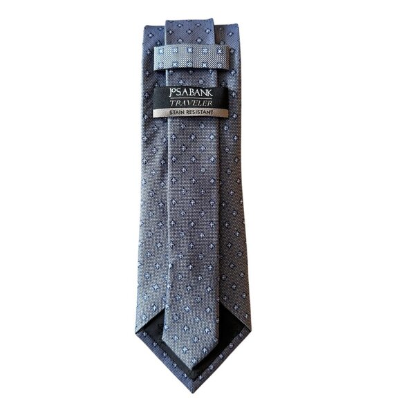 Jos. A. Bank Traveler Stain-Resistant Tie Long Size 61" Blue Micro Dot Pattern - Picture 2 of 13